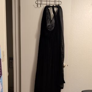 Black Velvet And Sateen Reversible Cloak